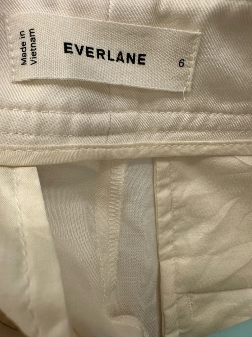 Everlane Pleated Chino Shorts Cream Off White Size 6